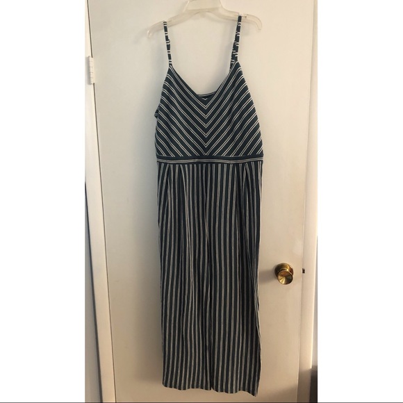 Xhilaration Pants - Target Striped Blue Jumpsuit (XXL)